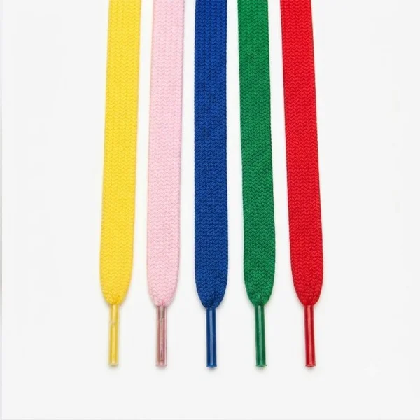 (재미스쿨) 넙적 운동화끈 5개X1팩 칼라끈 공예용끈 칼라줄 신발끈 묶기